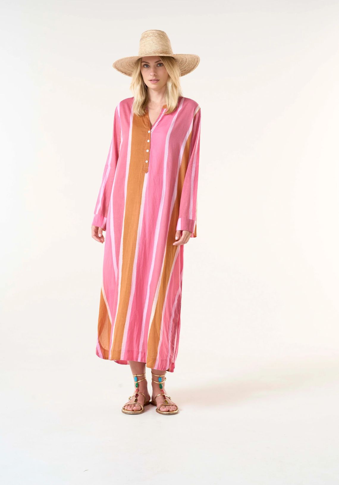 Bazaar Stripe Moroccan Stripe Pink Cotton Pink