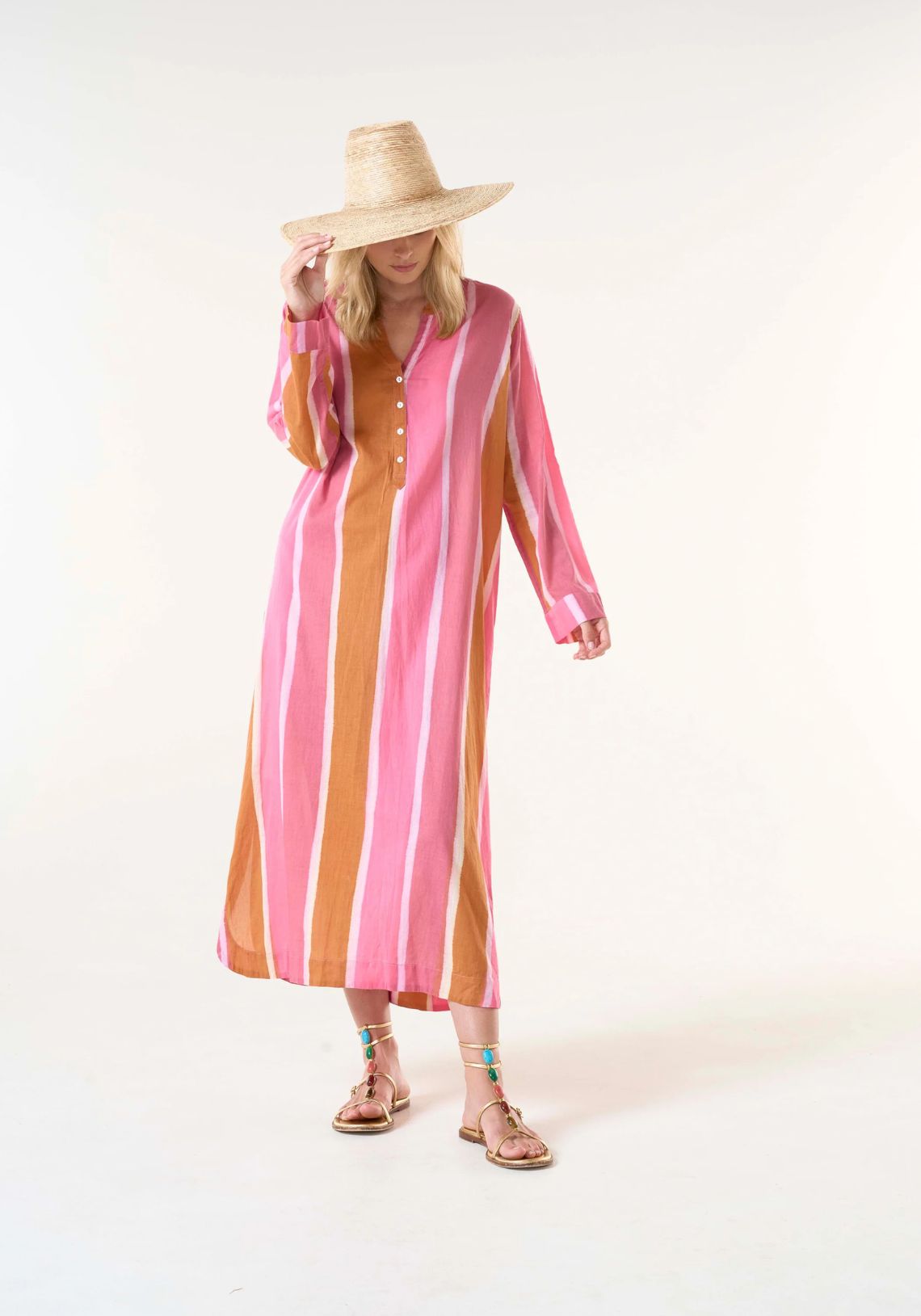 Bazaar Stripe Moroccan Stripe Pink Cotton Pink