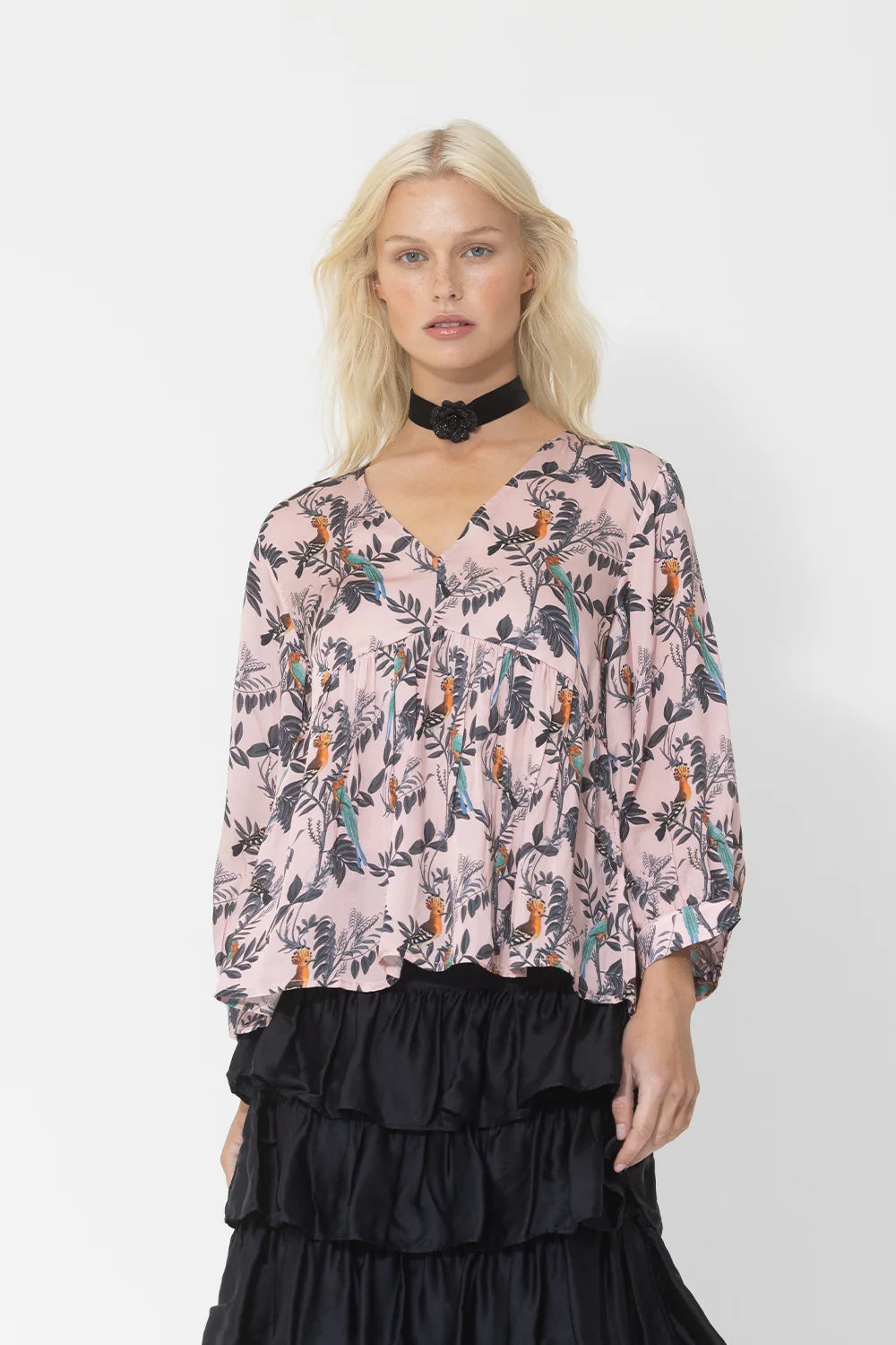 JOEY THE LABEL Birds of paradise blouse - Blush