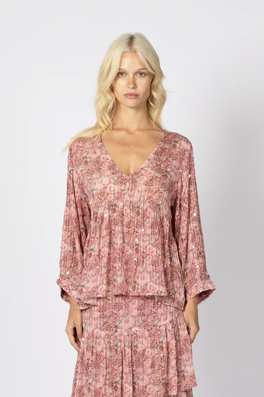 JOEY THE LABEL Mirror floral blouse - Pink