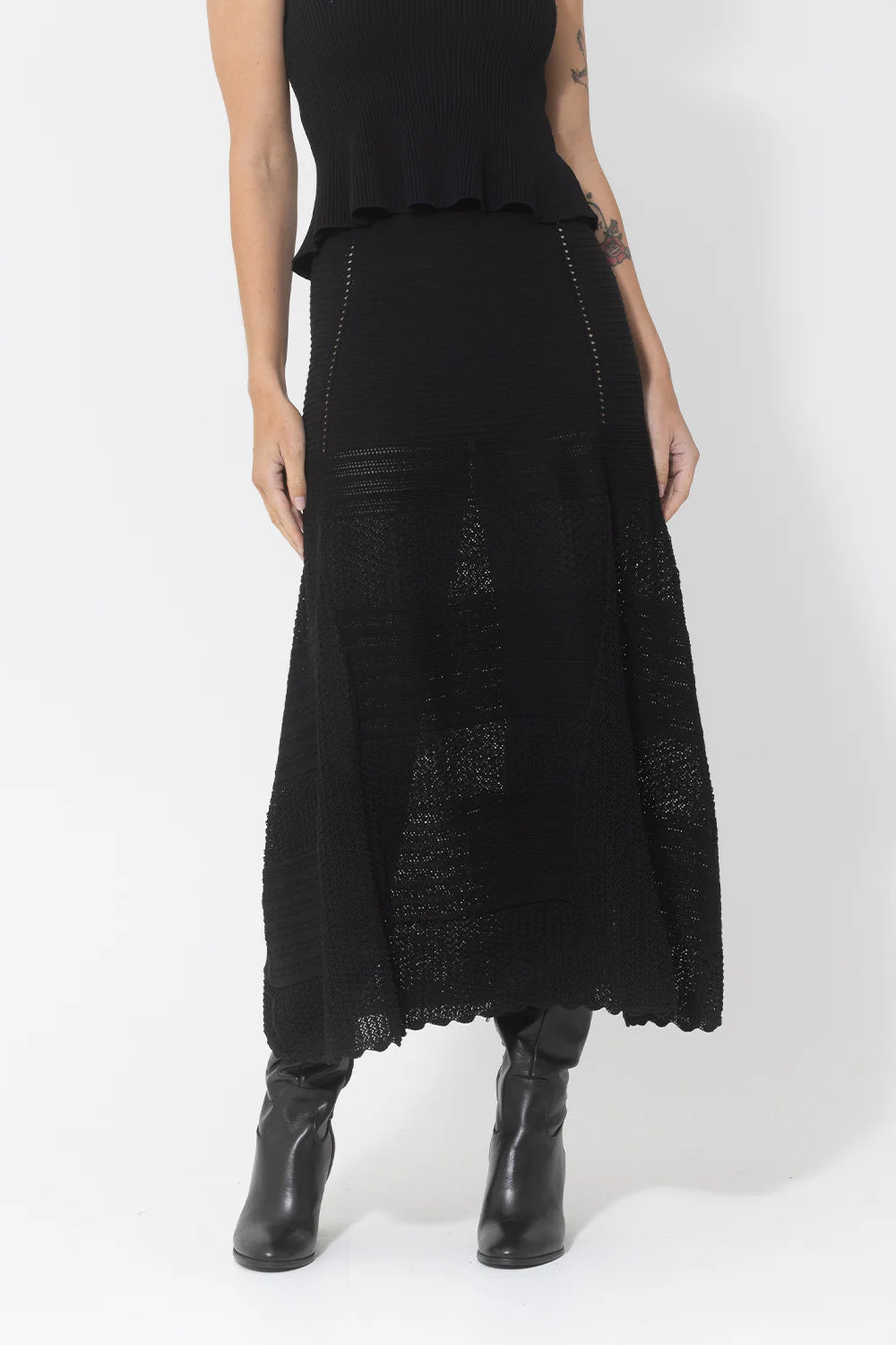 JOEY THE LABEL Pointelle skirt - Black