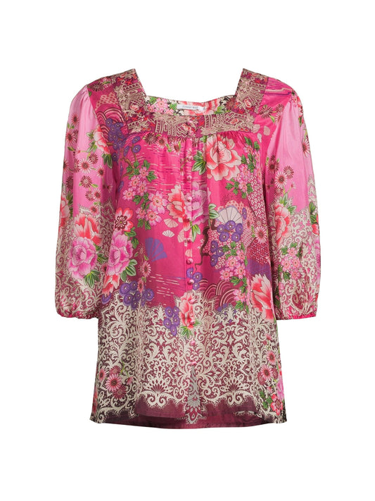 JOHNNY WAS Ennoki Blouse - Pink Lace